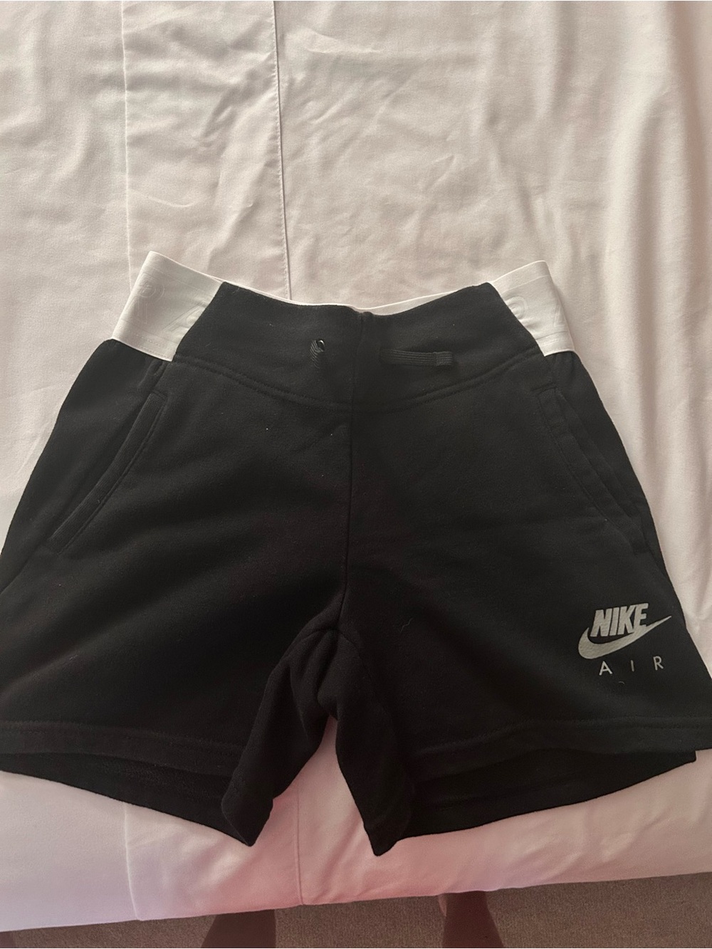 Nike Black Athletic Shorts with White Waistband